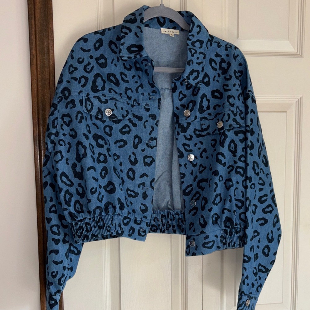 DIL Blue and Black Animal Print Jacket size L - Picture 2 of 7